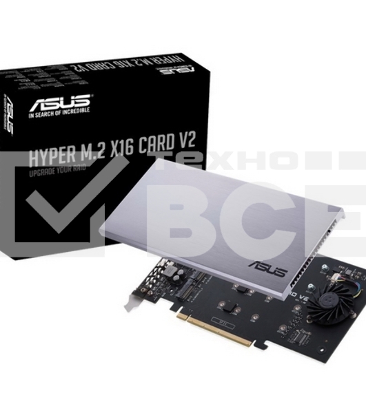 Внутренний адаптер ASUS для создания массивов RAID HYPER M.2 X16 CARD V2