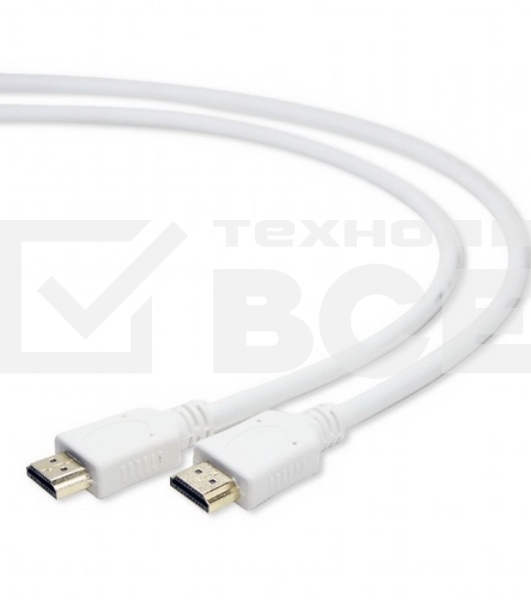 Кабель Cablexpert HDMI CC-HDMI4-W-6, 19M/19M, v2.0, медь, позол.разъемы, экран, 1.8м, белый, пакет