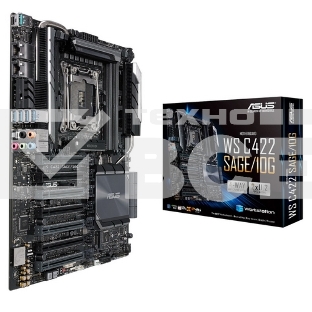 Материнская плата ASUS WS C422 SAGE/10G LGA2066, LGA2066, Intel C422, 8xDDR4, 8xSATA, 2xM.2 (PCIe x4/SATA), 7xPCIe 3.0 x16, 2xPCIe x16 (через PLX), 2x10Gb LAN (Intel X550-AT2), 1xUSB-C 10Gbps, 2xUSB-A 10Gbps, 4xUSB-A 5Gbps, 1xUSB-A 2.0, 1xHDMI, 1xDisplayP