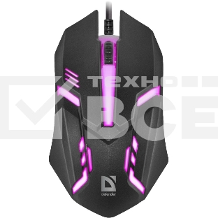 Мышь проводная Defender Cyber MB-560L черный, 1200 dpi, USB, кнопки - 3