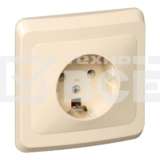 Розетка 1-м СП Этюд 16А с заземл. крем. SchE PC16-003K