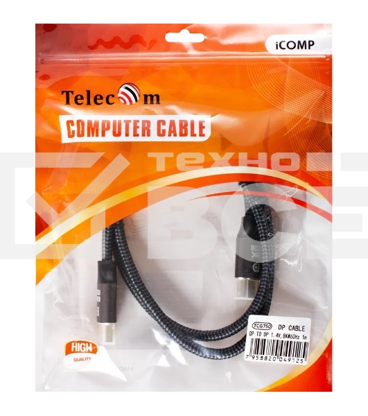 Кабель соединительный DP-DP 1.4V 8K@60Hz  1м, Telecom Pro <TCG750-1M>