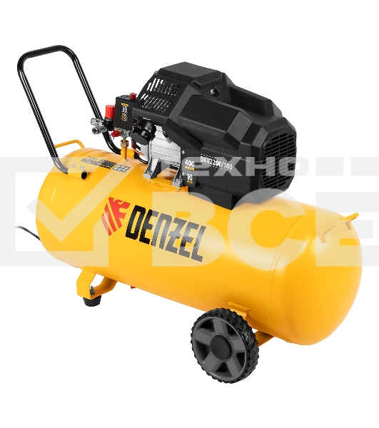 Компрессор Denzel воздушный DKV2200/100,Х-PRO 2.2 кВт, 400 л/мин, 100л 58079