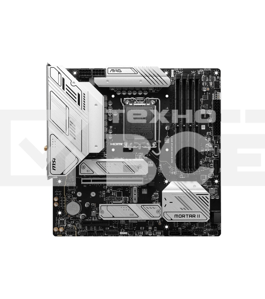 Материнская плата MSI MAG B760M MORTAR WIFI II, LGA 1700, Intel B760, 4xDDR5, 4xSATA, 3xM.2, 1xPCIe 5.0 x16, 1xPCIe 4.0 x4, 1xHDMI, 1xDP, 1xUSB Type-C, 1x2.5Gb LAN, 3xUSB-A 2.0, 3xUSB-A 3.2 Gen 2, 5x3.5 мм, 7.1, mATX