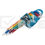 Набор ключей GROSS 16402имбусовых torx-tt 9шт: t10-t50 магнит s2 экстра-длин. хром/краска 9шт., фото7