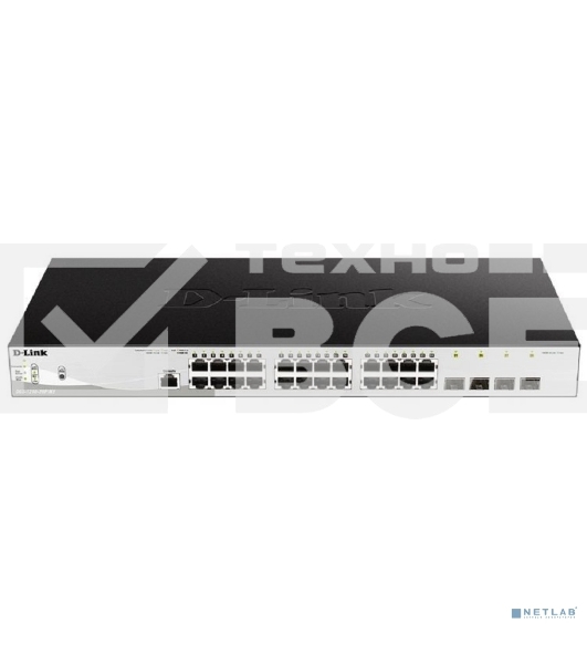 Управляемый коммутатор D-Link DGS-1210-28P/ME/B2A 2 уровня с 24 портами 10/100/1000Base-T и 4 портами 1000Base-X SFP (24 порта с поддержкой PoE 802.3af/802.3at (30 Вт), PoE-бюджет 193 Вт)