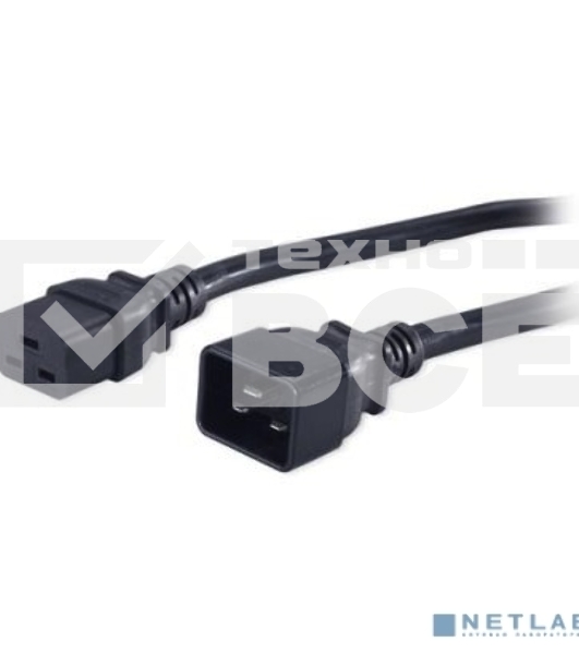 Кабель Hyperline PWC-IEC19-IEC20-3.0-BK Кабель питания IEC 320 C19 - IEC 320 C20 (3x1.5), 3 м