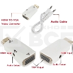 Переходник аудио-видео Premier 5-983AC HDMI (m)/VGA (f)/Jack 3.5 (f) белый, фото5