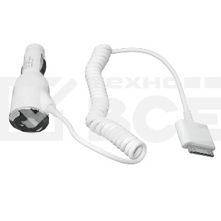 Автомобильная зарядка для Apple iPhone4s,  iPhone4 (5V, 1A) белый