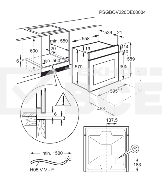 Встраиваемый духовой шкаф Electrolux EOF5H50BZ, Духовой шкаф электрический с конвекцией, приготовление на пару, объем 65 л, 8 режимов, очистка каталитическая, 2 стекла в дверце, направляющие проволочные, черный