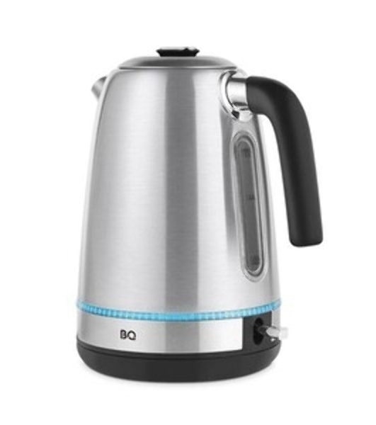 Электрочайник BQ KT1725SW стальной/черный, 1.7 л, 2200 Вт, скрытый нагревательный элемент