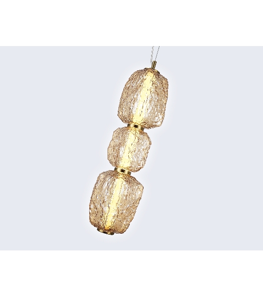 Подвесной светодиодный светильник Ambrella light LH30102 SB/TI бронза/янтарь 23W 3000K 140*140*1760