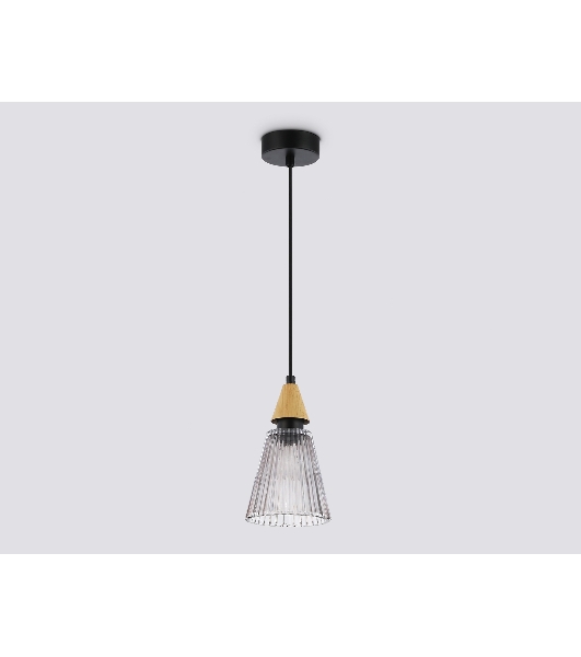 Светильник Ambrella light LH58111 BK/LW/SM черный/светлое дерево/дымчатый E14 max 40W D110*1500