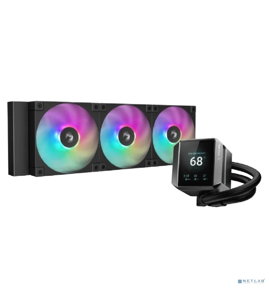 Система жидкостного охлаждения DEEPCOOL MYSTIQUE 360 ARGB черный, 120 мм, алюминий/медь, 2150 об/мин, 36.49 дБ, 4 pin, 300 Вт