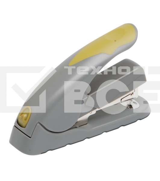 Степлер настольный Kw-Trio 5618GR/GREEN Soft-Touch 24/6 24/8 26/6 26/8 (40листов) снижение усилия серый/зеленый 100скоб