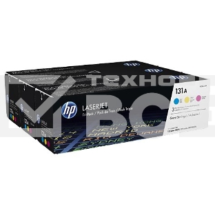 Картридж лазерный комплект HP 131A U0SL1AM голубой/пурпурный/желтый для HP LJ Pro 200/Color M251/M251n/M25 (3 х 1800стр.)