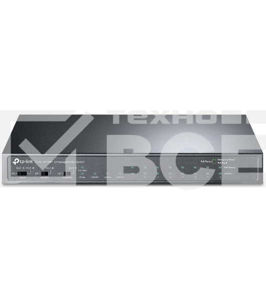 Коммутатор TP-Link 8-port 10/100Mbps Unmanaged PoE switch, 2 Gb RJ45 + 1 Gb SFP uplinks, PoE budget up to 124W