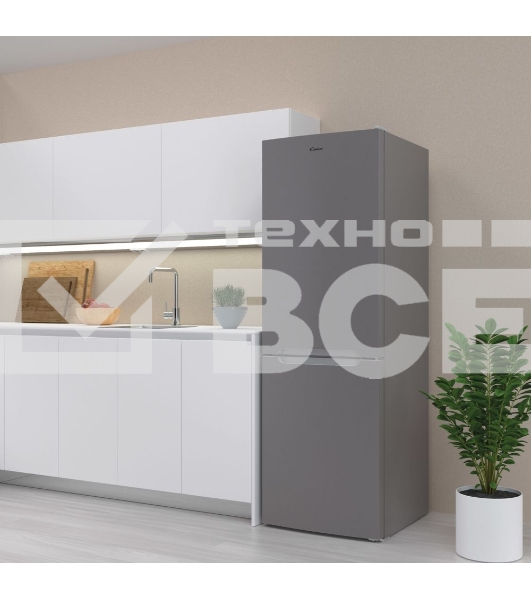Холодильник Candy CCRN 6180S Комби, 185x59.5x65.7 см, No Frost, полезный объем 333 (227/106) литров, А класс, 40 дБ, 1 компрессор, R600 a, ST, электронное управление внутри на верхней панели, освещение камеры LED (светодиодное), потреление энергии 408кВтч