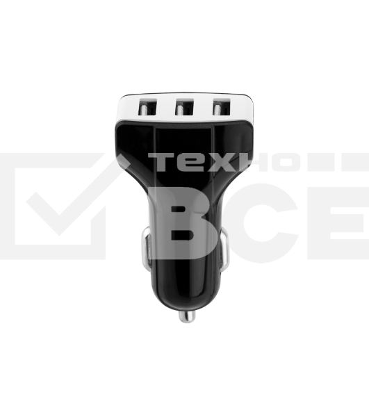 Зарядное устройство в прикуриватель Rexant 3 x USB, 1000mA, черный