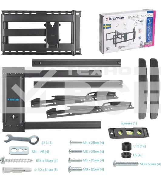 Кронштейн для телевизора Kromax GALACTIC-61 черный 32