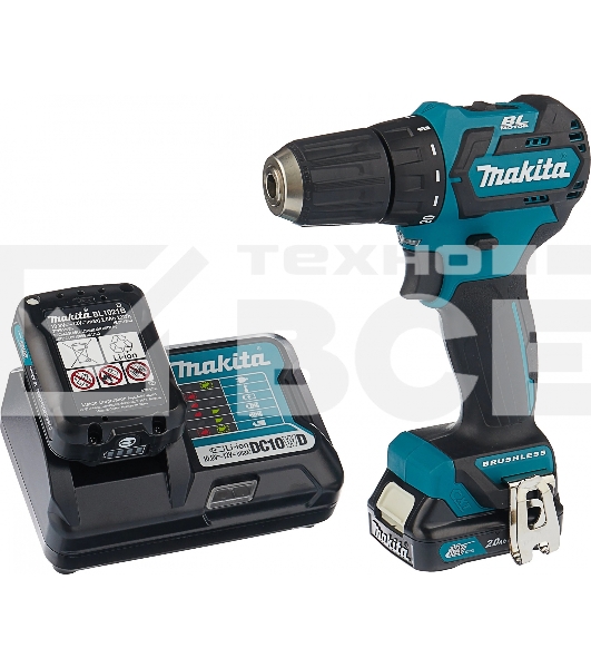 Дрель-шуруповерт Makita DF332DWAE Аккумуляторная, 10.8В, 2 АКБ, Кейс