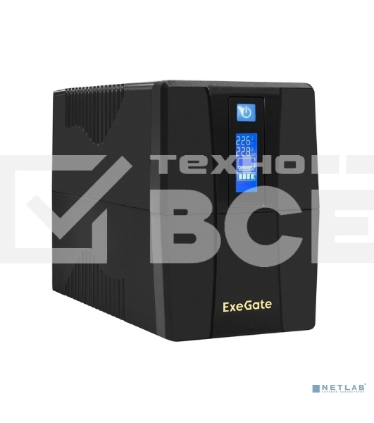 Источник бесперебойного питания ExeGate Power Smart ULB-1000.LCD.AVR.4C13 <1000VA/550W, LCD, AVR, 4*C13, Black>