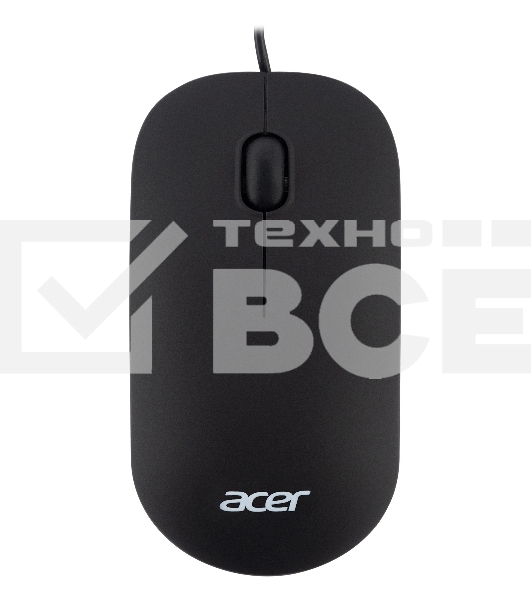 Мышь проводная Acer OMW122 черный, 1200 dpi, USB, кнопки - 3