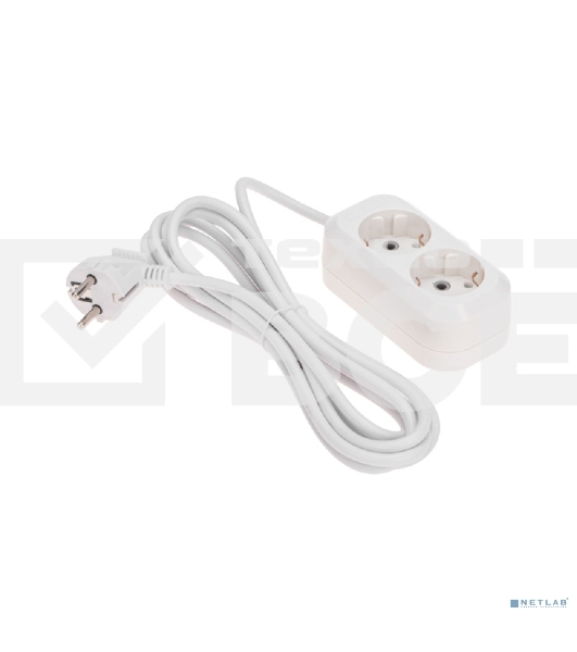 Удлинитель PROconnect 2 гнезда, 3 м, 3х0,75 мм², с/з, белый