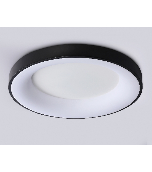 Потолочный светодиодный светильник Ambrella light FZ1403 BK черный IP20 48W 3000K-6500K D500*50 (ПДУ ИК)