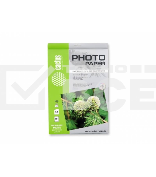 Фотобумага Cactus CS-MA317050DS матовая двухсторонняя А3 170 г/м2 50 листов