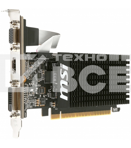 Видеокарта MSI PCI-E GT 710 2GD3H LP nVidia GeForce GT 710 2048Mb 64bit DDR3 954/1600 DVIx1/HDMIx1/CRTx1/HDCP Ret low profile