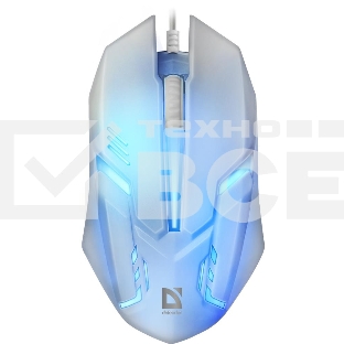 Мышь проводная Defender Cyber MB-560L белый, 1200 dpi, USB, кнопки - 3