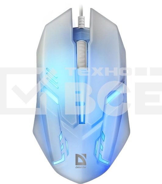 Мышь проводная Defender Cyber MB-560L белый, 1200 dpi, USB, кнопки - 3