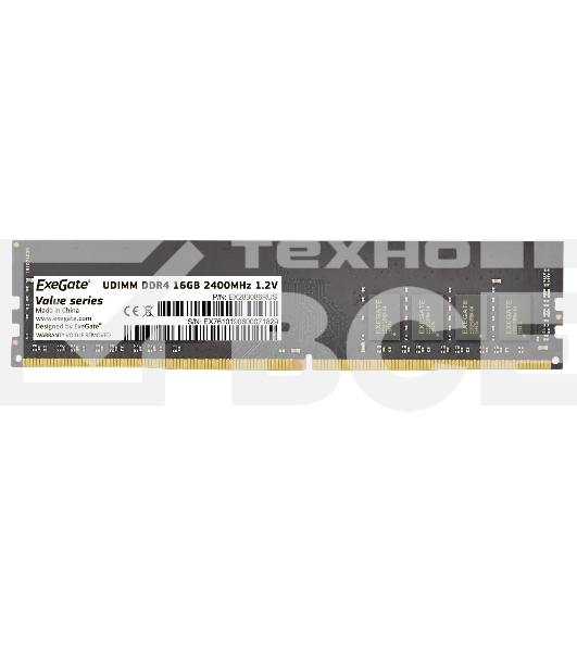 Оперативная память Exegate, DDR4, 16GB (1x16 GB), 2400 MHz, CL17, OEM