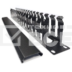 Организатор комм. шнуров Hyperline CM, 19', 1HU, 44х482,5х67 мм (ВхШхГ), с крышкой , цвет: черный, фото2