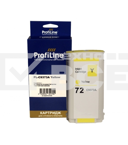 Картридж струйный PL-C9373A (№72) для HP DesignJet T1120ps/T1200/T2300/T1100 MFP Yellow ProfiLine