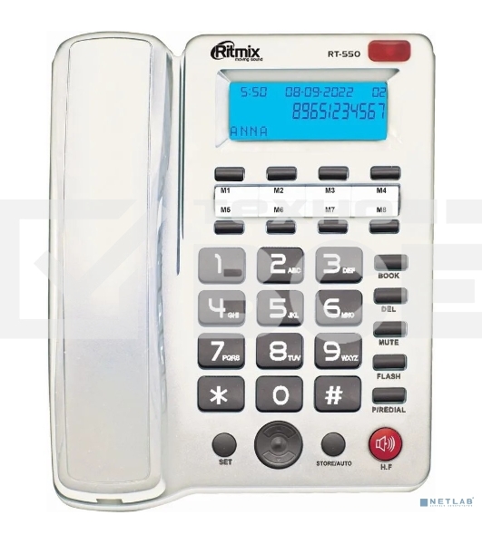 Телефон проводной Ritmix RT-550 белый