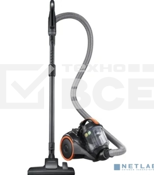 Пылесос Samsung VC15K4136VL/EV черный/оранжевый, 390/1500 Вт, уборка сухая, пылесборник контейнер 1.3 л