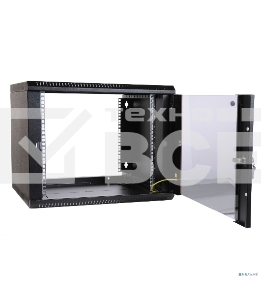 Шкаф телекоммуникационный настенный разборный ЦМО ЭКОНОМ 6U (600 x 350) дверь металл, цвет черный (ШРН-Э-6.350.1-9005)