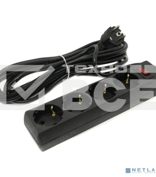 Сетевой фильтр ExeGate EX279398RUS EC-4-5B (4 розетки, 5м, евровилка, черный)