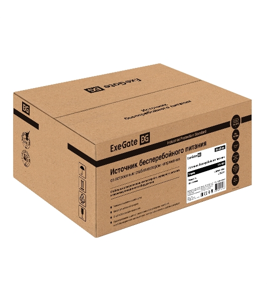 Комплект источника бесперебойного питания Exegate EX295993RUS + батарея 80Aч EX285654RUS 1шт (инвертор, синус, для котла, PF=1, настенный) ExeGate IdealSine SR-1000.LCD.2SH  <1000VA/1000W, чистая синусоида, цветной LCD-дисплей, 2*Schuko, крепление настенное, Black> + батарея ExeGate HRL 12-80 (12В, 80Ач) 1шт