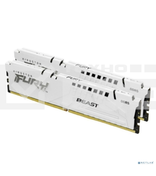 Оперативная память Kingston Fury Beast, DDR5, 32GB (2x16GB), 6000MHz, CL36, с радиаторами, белый