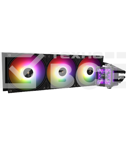 Водяное охлаждение для процессора Thermalright Frozen Warframe Pro 360 Black ARGB (360mm, Black, ARGB/ Fans: 3x120mm, 70.84CFM, 29.8dBA, 2000RPM/ Pump height 60mm, 23dBA, 3000RPM, Rad thickness 27mm/ S: 1200, 1700, 1851, 2011, 2066, 115X, AM4, AM5)