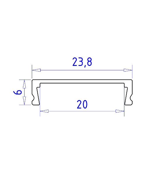 Алюминиевый профиль Ambrella light GP1800BK черный 2000*23.8*6