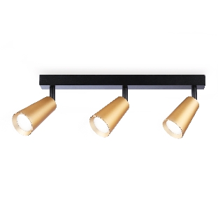 Накладной поворотный спот Ambrella light TA13151/3 BK/GD черный/золото GU10/3 max 12W 445*60*130