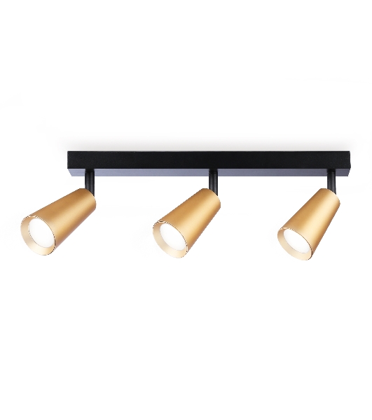 Накладной поворотный спот Ambrella light TA13151/3 BK/GD черный/золото GU10/3 max 12W 445*60*130