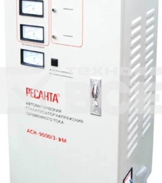 Стабилизатор напряжения Ресанта ACH-9000/3-ЭМ электромеханический трехфазный серый