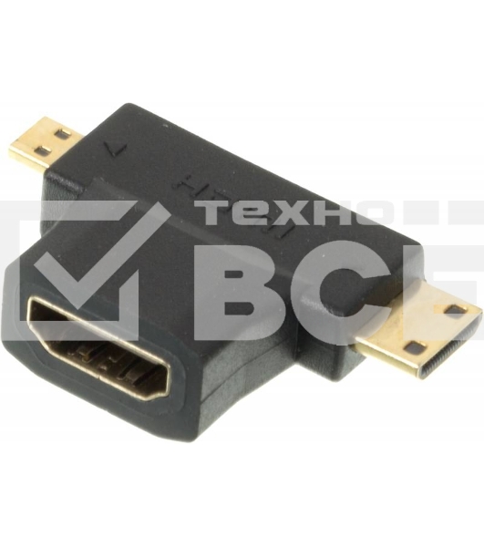 Переходник HDMI + Mini HDMI (Male) HDMImicro (m)/HDMI19 (f)