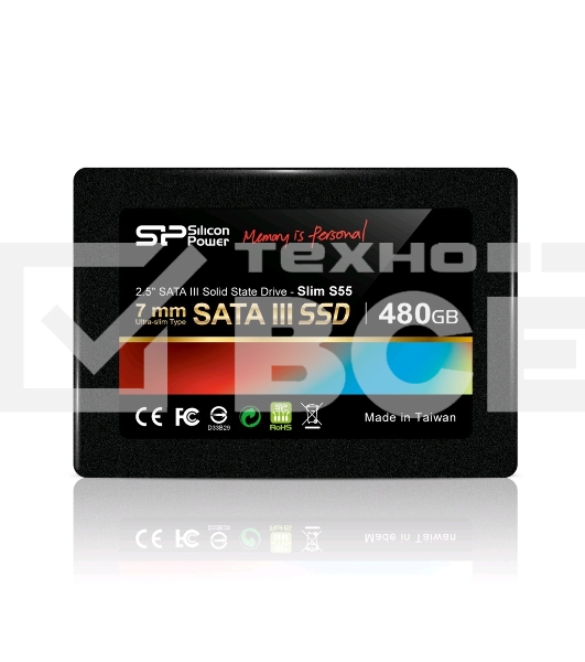Накопитель SSD Silicon Power Slim S55, 480Gb, SATA, 2.5