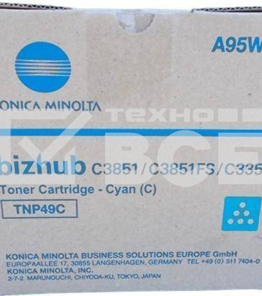 Картридж лазерный Konica-Minolta bizhub C3351/C3851 синий TNP-49C